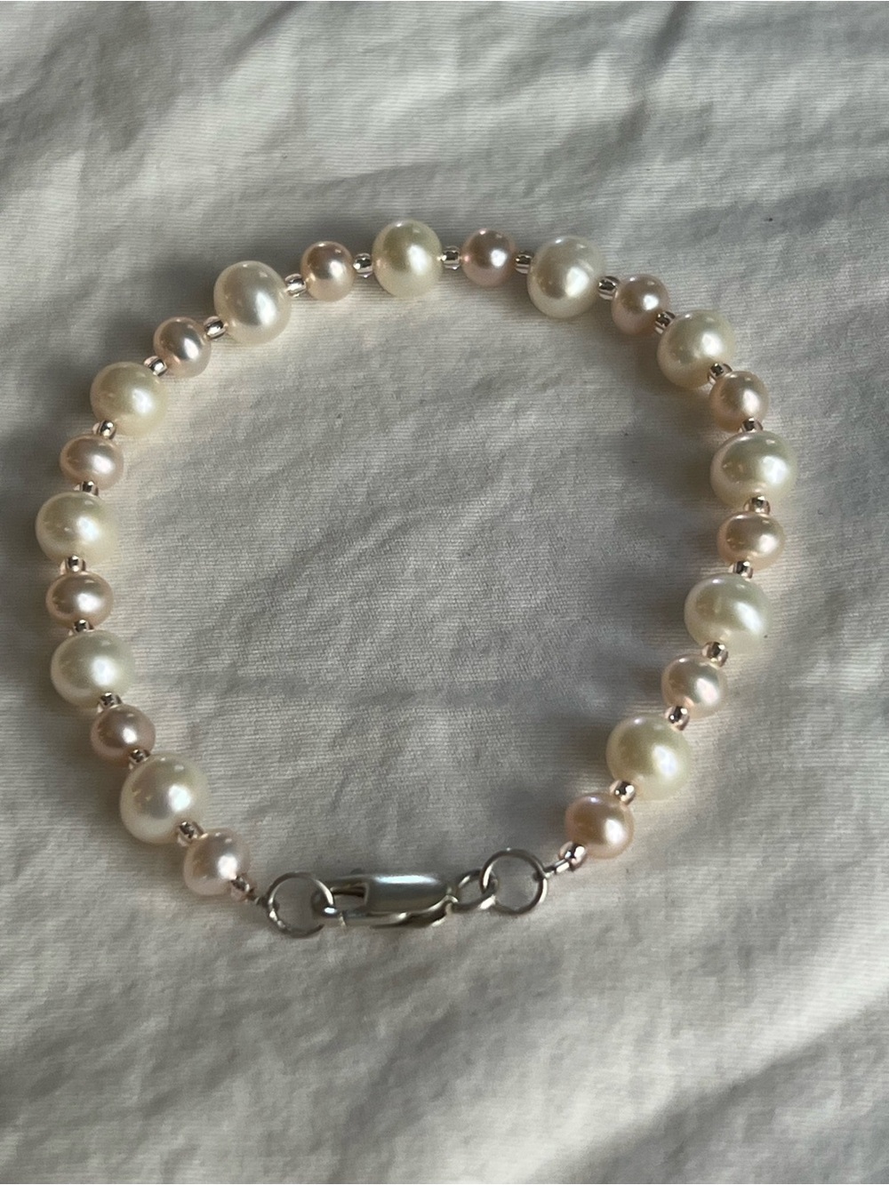 Sterling silver fresh water pearl bracelet